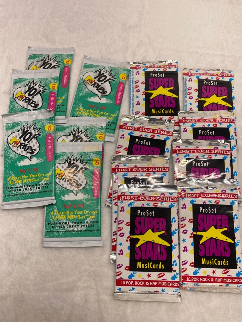vintage MTV yo raps & super set pro set trading card pack lot sealed